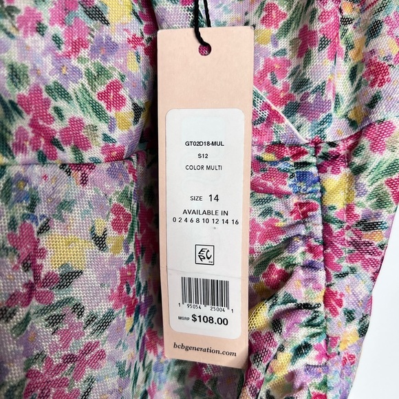 NWT BCBGeneration Women's Ruched Floral Print Sleeveless Mini Dress 14 - Picture 11 of 14